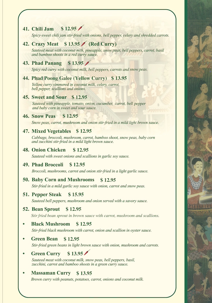 main dishes menu