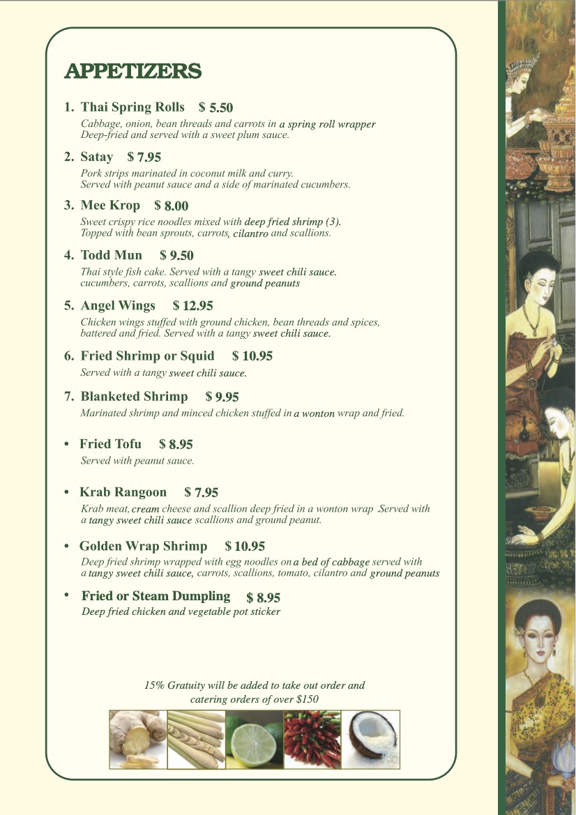 appetizers menu